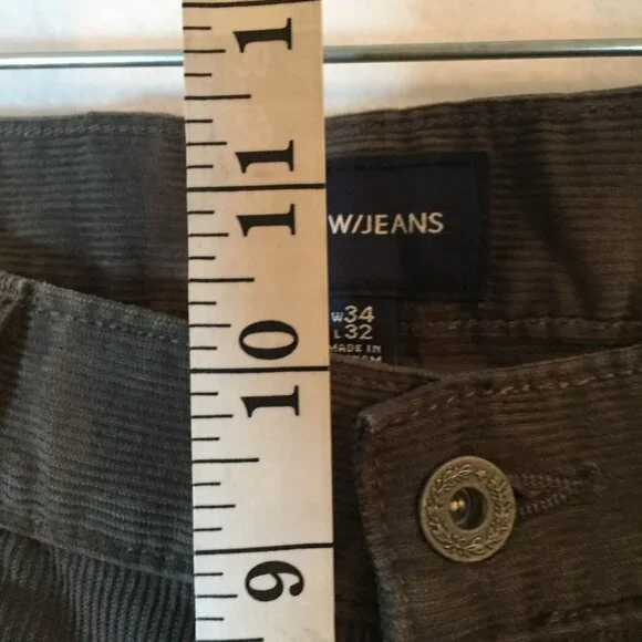 J.Crew 484 Slim Fit Gray Corduroy Jeans Mens Size 34 x 32 - Picture 8 of 9